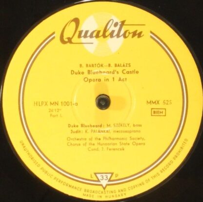 Qualiton HLP MN 1001 - Béla Bartók, The Budapest Philharmonic Or - Image 5