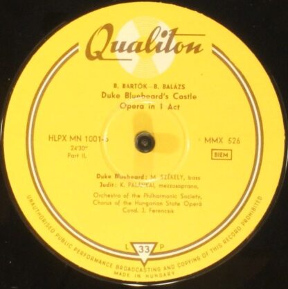 Qualiton HLP MN 1001 - Béla Bartók, The Budapest Philharmonic Or - Image 6