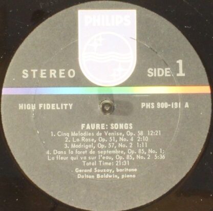 Philips PHS900-191 - Gérard Souzay, Dalton Baldwin - Melodies of - Image 3