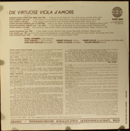 Amadeo AVRS 6261 - Various - Die Virtuose Viola D'amore - Image 2