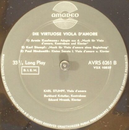 Amadeo AVRS 6261 - Various - Die Virtuose Viola D'amore - Image 4