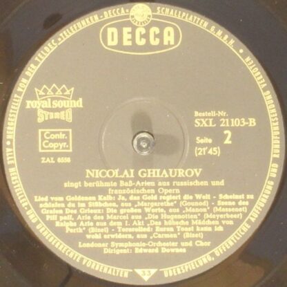 DECCA SXL 21103-B - Nicolai Ghiaurov, London Symphony Orchestra, - Image 4