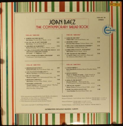 Vanguard VSD 49/50 - Joan Baez - The Contemporary Ballad Book - Image 2