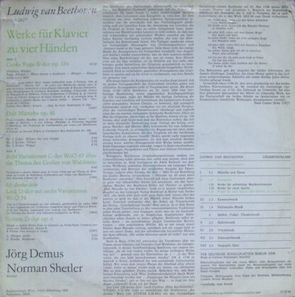 Eterna 8 26 863 - Ludwig van Beethoven, Jörg Demus, Norman Shetl - Image 2