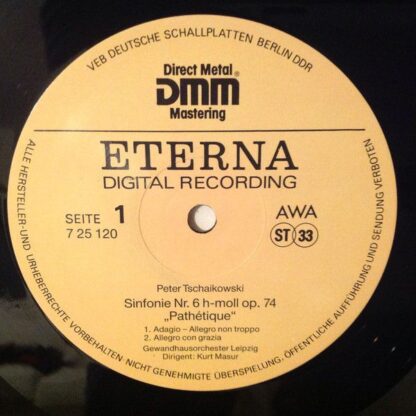 Eterna 7 25 120 - Kurt Masur, Pyotr Ilyich Tchaikovsky, Gewandha - Image 3