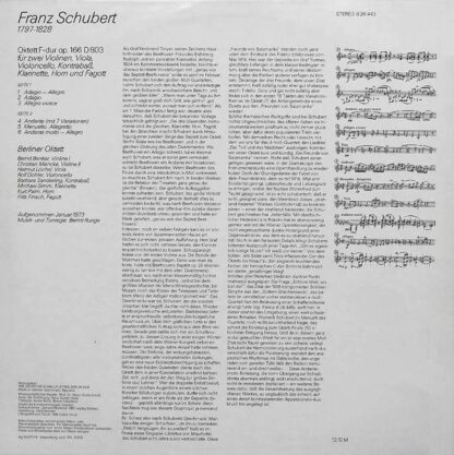 Eterna 8 26 443 - Franz Schubert, Berliner Oktett - Oktett F-dur - Image 4