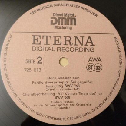 Eterna 725 013 - Johann Sebastian Bach, Herbert Tachezi - Orgelw - Image 4