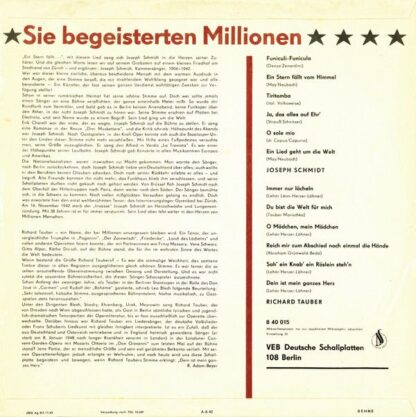 Amiga 8 40 015 - Joseph Schmidt, Richard Tauber - Sie Begeistert - Image 2