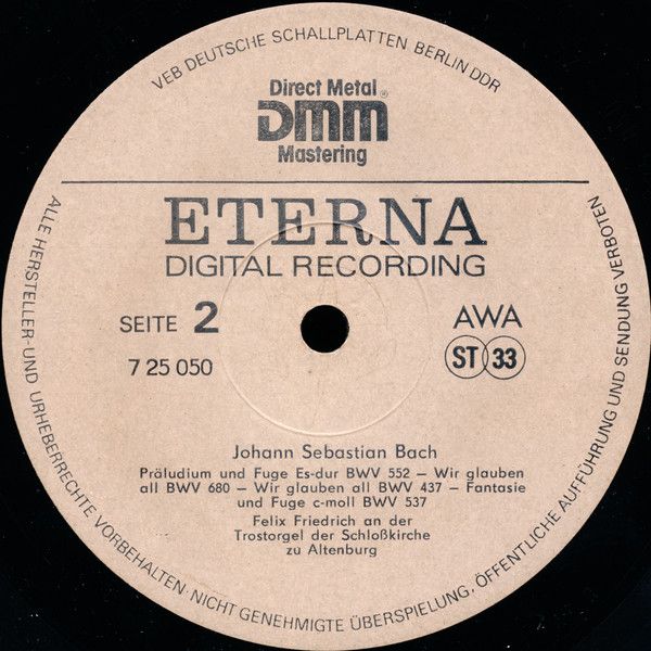 Eterna 725 050 - Johann Sebastian Bach, Felix Friedrich - Die Tr - Image 3