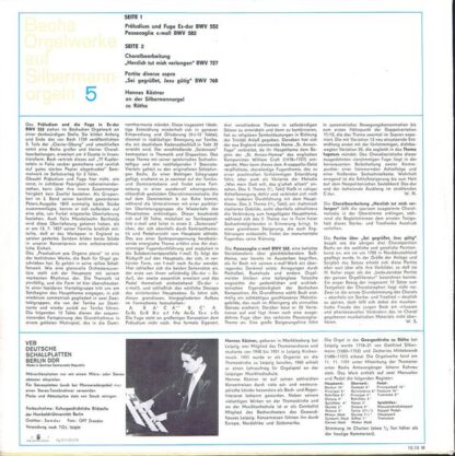 Eterna 8 25 664 - Johann Sebastian Bach, Hannes Kästner - Hannes - Image 2
