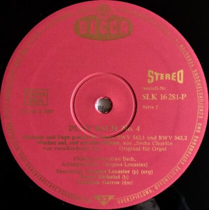 DECCA SLK 16 281-P - Jacques Loussier, Pierre Michelot, Christia - Image 4