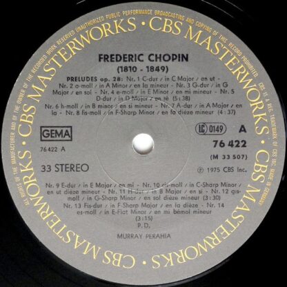 CBS Masterworks 76422 - Murray Perahia - The Chopin Preludes (Co - Image 3