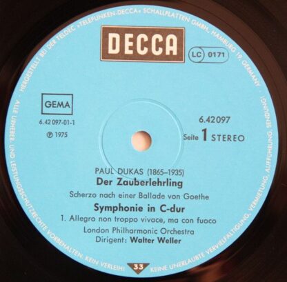 DECCA 6.42097 - Paul Dukas, London Philharmonic Orchestra, Walte - Image 2