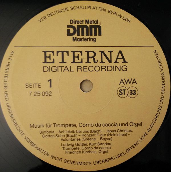 Eterna 725 092 - Ludwig Güttler, Kurt Sandau, Friedrich Kircheis - Image 3