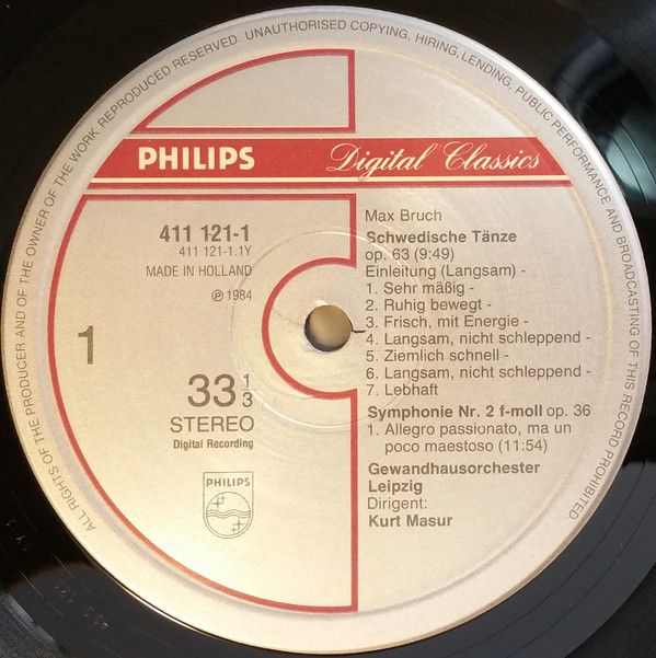 Philips 411 121-1 - Max Bruch, Gewandhausorchester Leipzig, Kurt - Image 3