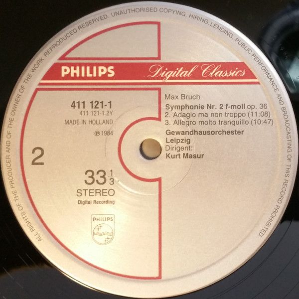 Philips 411 121-1 - Max Bruch, Gewandhausorchester Leipzig, Kurt - Image 4