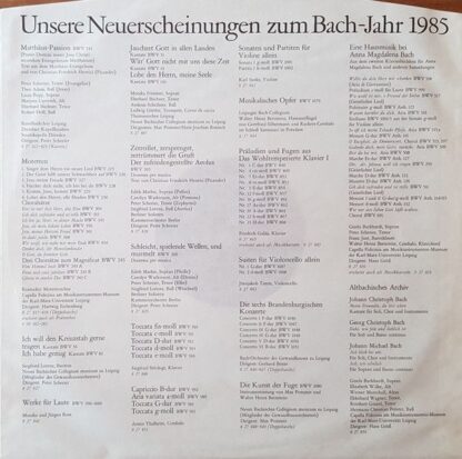 Eterna 8 26 874 - Johann Sebastian Bach, Edith Mathis, Peter Sch - Image 4