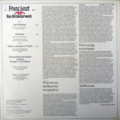 Eterna 8 27 290 - Franz Liszt, Gewandhausorchester Leipzig, Kurt - Image 2