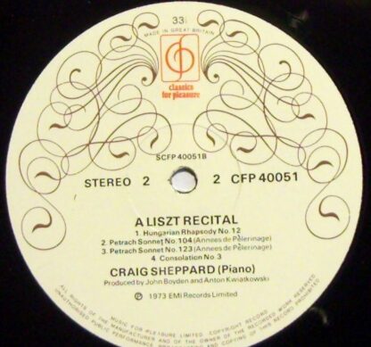 Classics For Pleasure CFP 40051 - Craig Sheppard, Franz Liszt - - Image 3