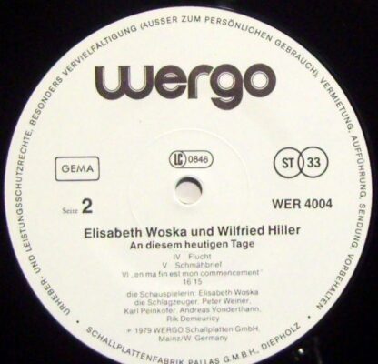WERGO WER 4004 - Elizabet Woska,Wilfried Hiller - An Diesem Heut - Image 3