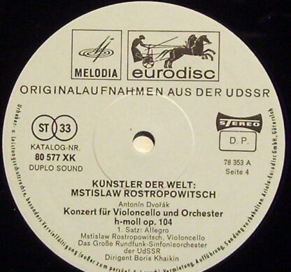 Eurodisc 80 578 XK - Mstislav Rostropovich - Mstislaw Rostropowi - Image 3