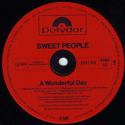 Polydor 2311 112 - Sweet People - A Wonderful Day - Image 3