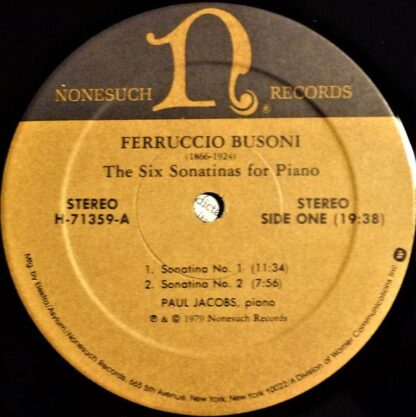 Nonesuch Records H-71359 - Ferruccio Busoni, Paul Jacobs (3) - T - Image 3