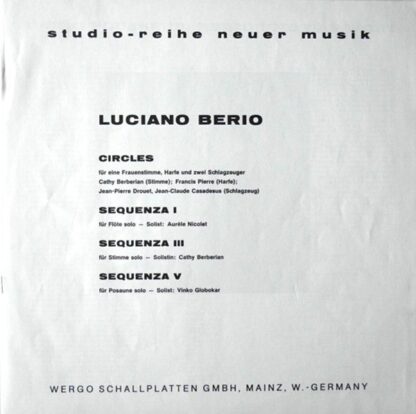 WERGO WER 60021 - Luciano Berio - Circles · Sequenza I, III, V - Image 3