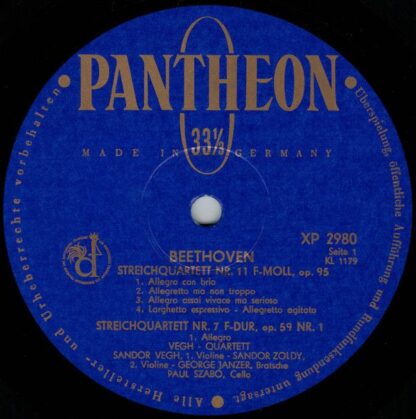 Opera 1077 - Ludwig van Beethoven, Quatuor Végh - Streichquartet - Image 4