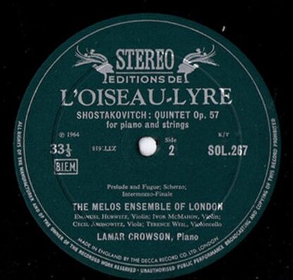 L'Oiseau-Lyre SOL 267 - Sergei Prokofiev, Dmitri Shostakovich, M - Image 3