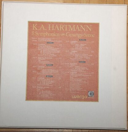 WERGO WER 60086 - Karl Amadeus Hartmann - 8 Symphonien ≋ Gesangs - Image 2