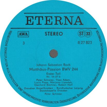 Eterna 8 27 822 - 825 - Johann Sebastian Bach, Peter Schreier - - Image 4