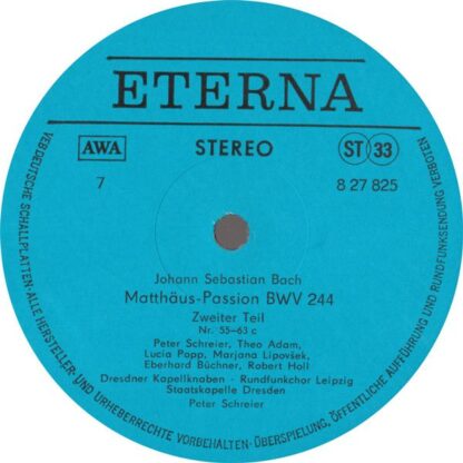 Eterna 8 27 822 - 825 - Johann Sebastian Bach, Peter Schreier - - Image 8