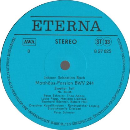 Eterna 8 27 822 - 825 - Johann Sebastian Bach, Peter Schreier - - Image 9