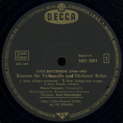 DECCA MD 1003 - Joseph Haydn, Luigi Boccherini, Pierre Fournier, - Image 3