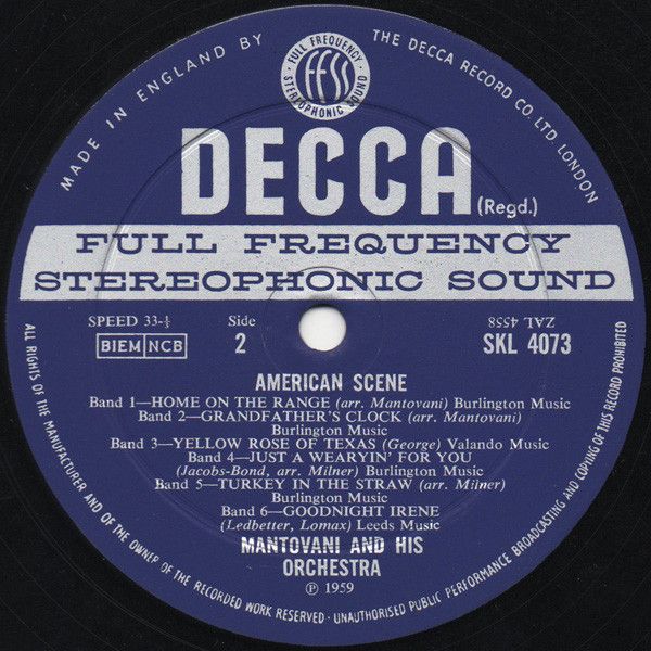 DECCA SKL 4073 - Mantovani And His Orchestra - American Scene - Image 4