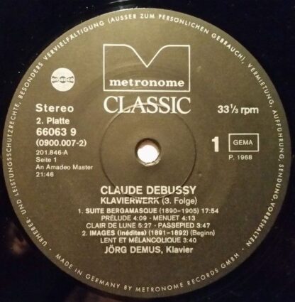Metronome Classic 66.063 9 - Jörg Demus, Claude Debussy - Das Kl - Image 5