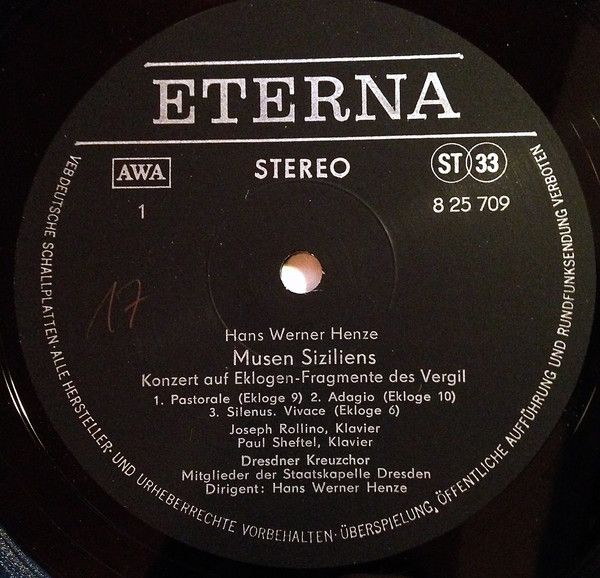 Eterna 8 25 709 - Hans Werner Henze, Dresdner Kreuzchor, Staatsk - Image 3