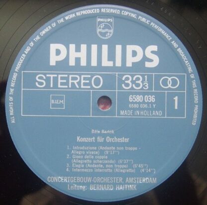 Philips 6580 036 - Béla Bartók, Concertgebouworkest, Bernard Hai - Image 3