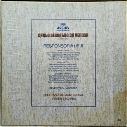 Archiv Produktion 2723 062 - Carlo Gesualdo, Escolanía De Montse - Image 2