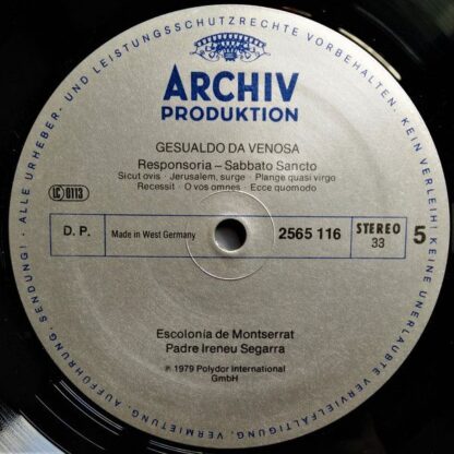 Archiv Produktion 2723 062 - Carlo Gesualdo, Escolanía De Montse - Image 7