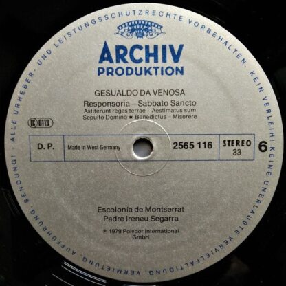 Archiv Produktion 2723 062 - Carlo Gesualdo, Escolanía De Montse - Image 8