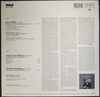 RCA RL 37090 - Kurt Weill, Anton Webern, Arnold Schoenberg, Radi - Image 2