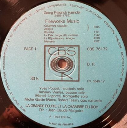 CBS CBS 76172 - Georg Friedrich Händel, La Grande Ecurie Et La C - Image 3