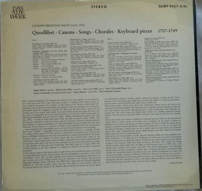 Telefunken SAWT 9457-A Ex - Johann Sebastian Bach - Quodlibet - - Image 2