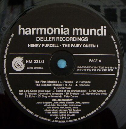 Harmonia Mundi HMD-231 - Henry Purcell, Deller Consort - The Fai - Image 8