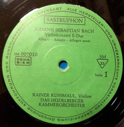 Sastruphon SM 007 010 - Johann Sebastian Bach, Rainer Kussmaul, - Image 3