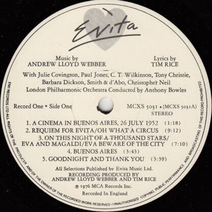 MCA Records MCX 503 - Andrew Lloyd Webber And Tim Rice - Evita - Image 4