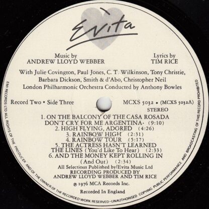 MCA Records MCX 503 - Andrew Lloyd Webber And Tim Rice - Evita - Image 6