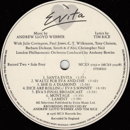 MCA Records MCX 503 - Andrew Lloyd Webber And Tim Rice - Evita - Image 7